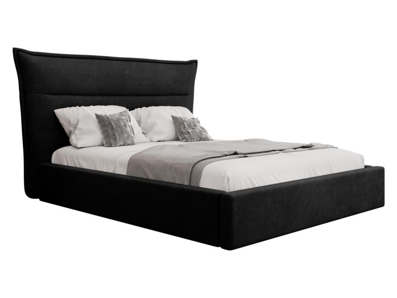 Łóżko tapicerowane MIRJAN 24 z pojemnikiem na pościel Tinkus 180x200 czarny 1 szt.