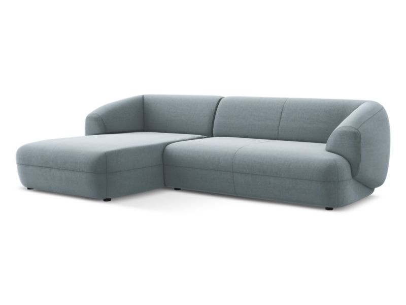 Narożnik lewostronny LaMiaSofa RIMINI z tkaniny welwetowej 280x156 cm jasny niebieski 1 szt.