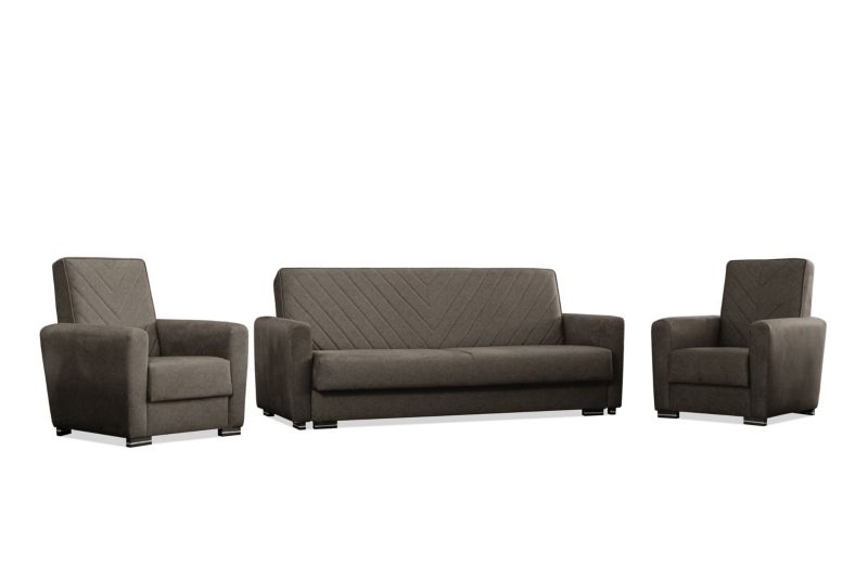 Zestaw mebli tapicerowanych Bettso Vera wypoczynkowy do salonu brązowy 1szt.