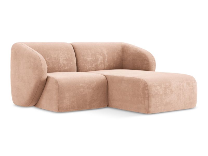 Narożnik prawostronny LaMiaSofa CERVO z tkaniny szenilowej 178x166 cm brzoskwiniowy 1 szt.