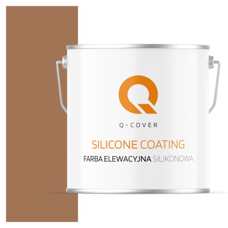 Farba Elewacyjna Silikonowa Fasadowa Q-Cover Brązowy ciepły F576 5L