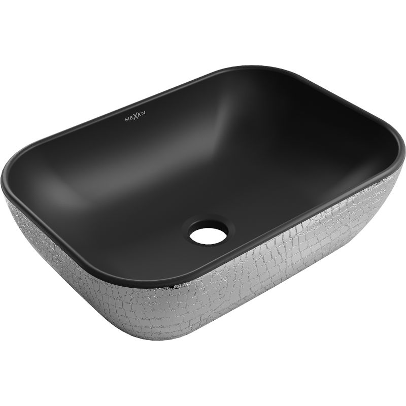 Umywalka nablatowa Mexen Rita czarny/srebrny 45,5x32,5 cm 1 szt.