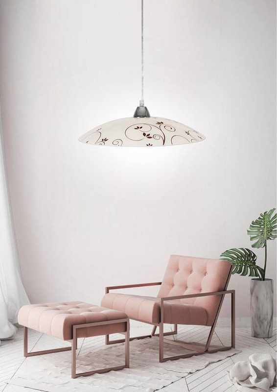 Biała lampa wisząca sufitowa do salonu i jadalni YOUNG metal szklana