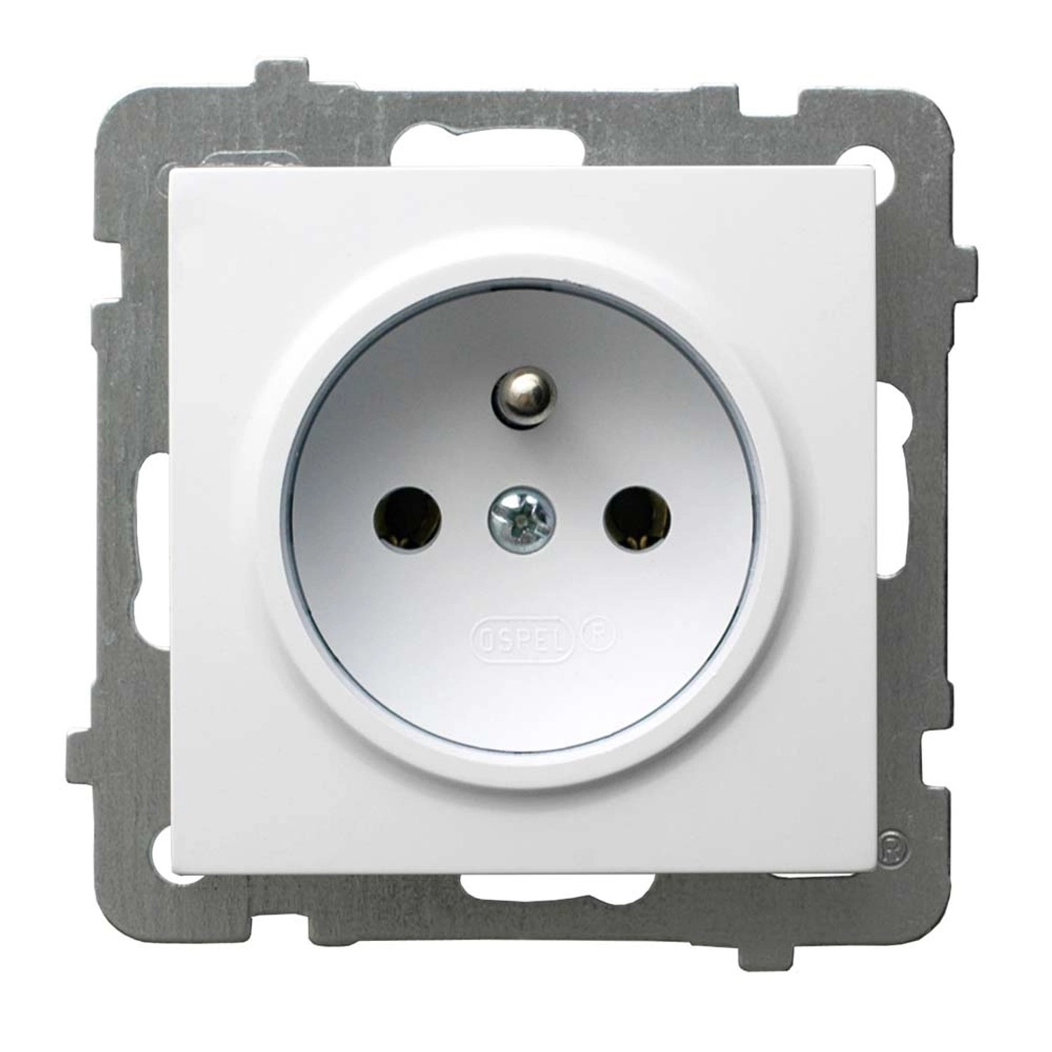 Gniazdo pojedyncze z uziemieniem AS GP-1GZ/M00 biel