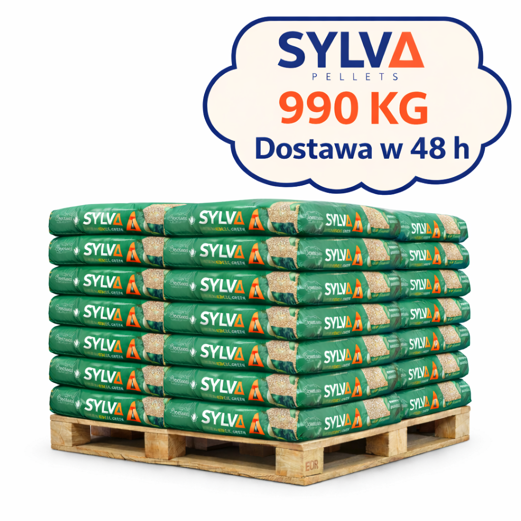 SYLVA ECO GREEN PELLET DRZEWNY 6MM - 4,6 kWh/kg - NISKA WILGOTNOŚĆ - PALETA 990 KG (66x15KG)