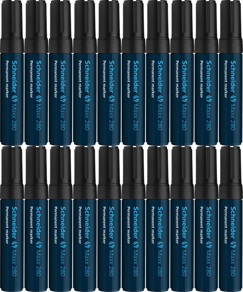 20x Marker permanentny Schneider Maxx 280, ścięta, 12mm, czarny