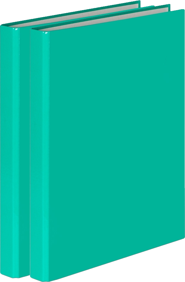 2x Segregator ringowy VauPe FCK, A4, szerokość grzbietu 25mm, do 150 kartek, 2 ringi, turkusowy