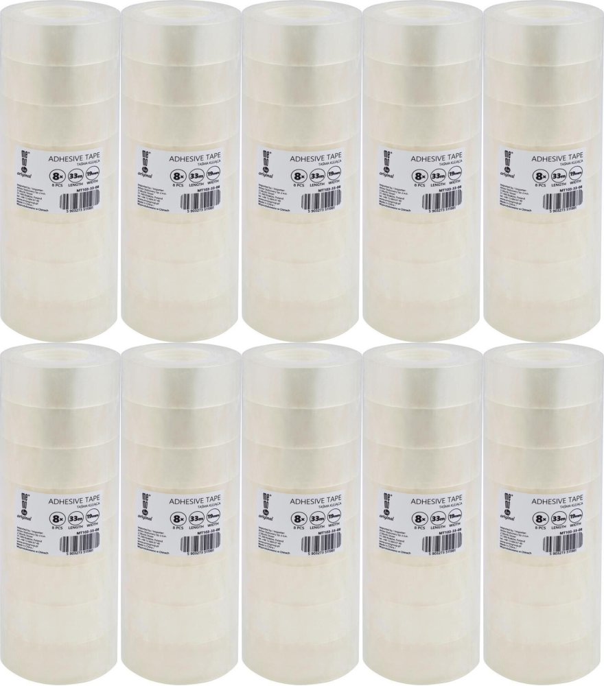 10x Taśma klejąca MemoBe, 19mmx33m, 8 sztuk, przezroczysty