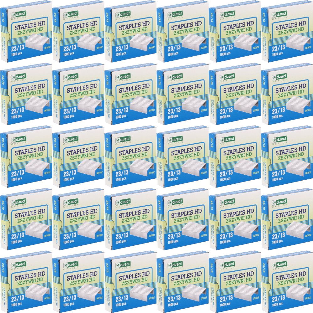 50x Zszywki D.Rect HD 23/13, 1000 sztuk, srebrny