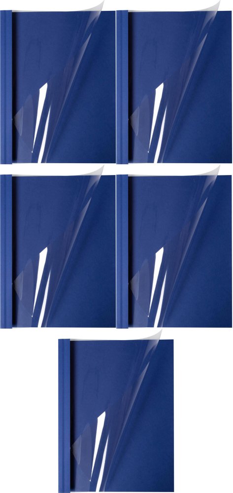 5x Okładki do oprawy kanałowej Opus Softclear A, A4+, miękka, 10 sztuk, granatowy