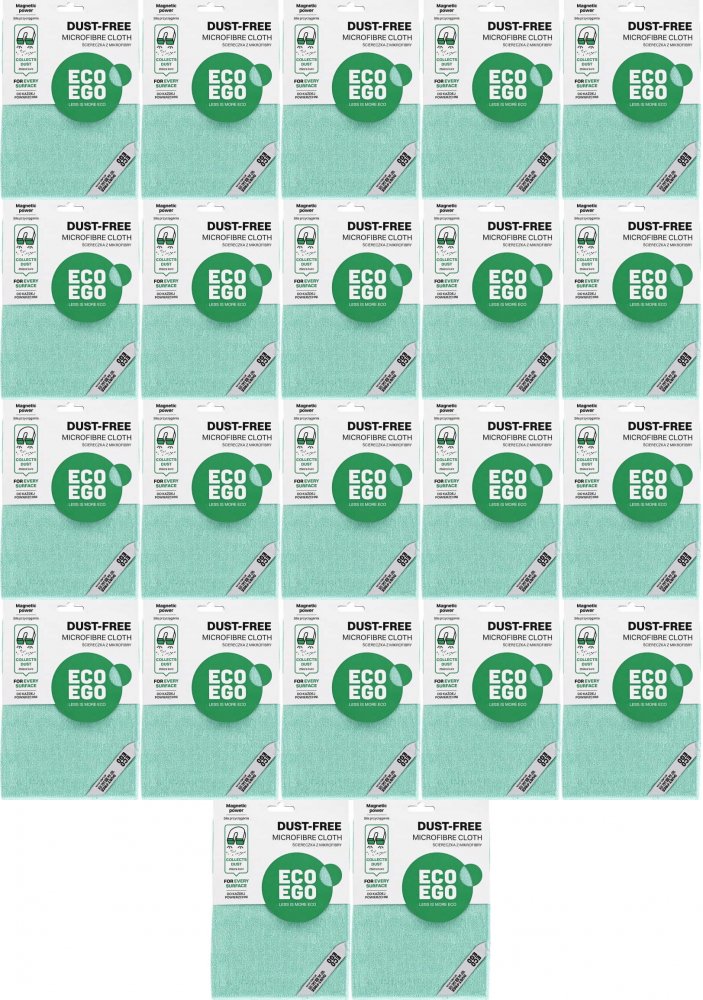 22x Ściereczka z mikrofibry Eco Ego Dust-free, do kurzu, 35x35cm, 1 sztuka, zielony