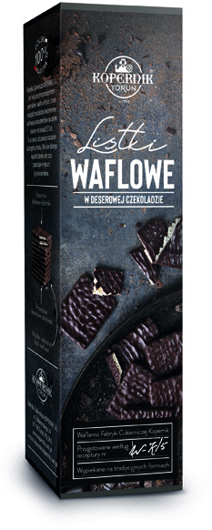 Listki waflowe w deserowej czekoladzie Kopernik Premium, 96g