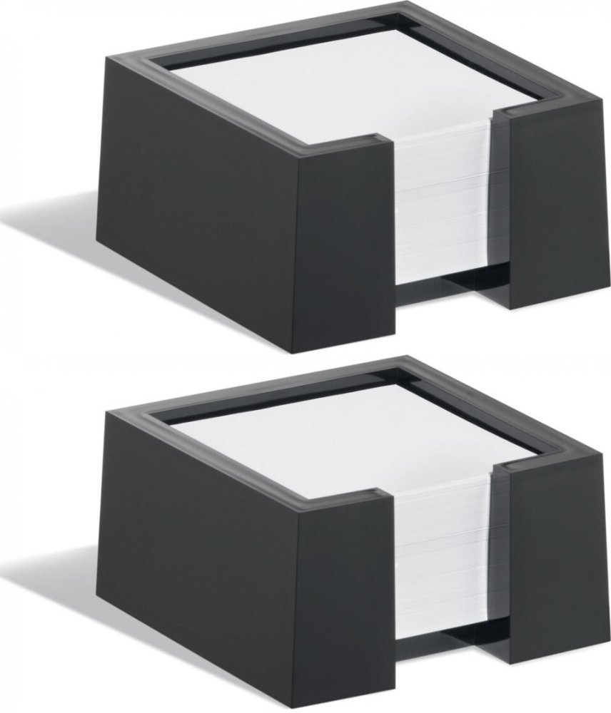 2x Pojemnik z białymi karteczkami Durable Visifix Cubo, 115x115x60mm, 500 karteczek (90x90mm), czarny