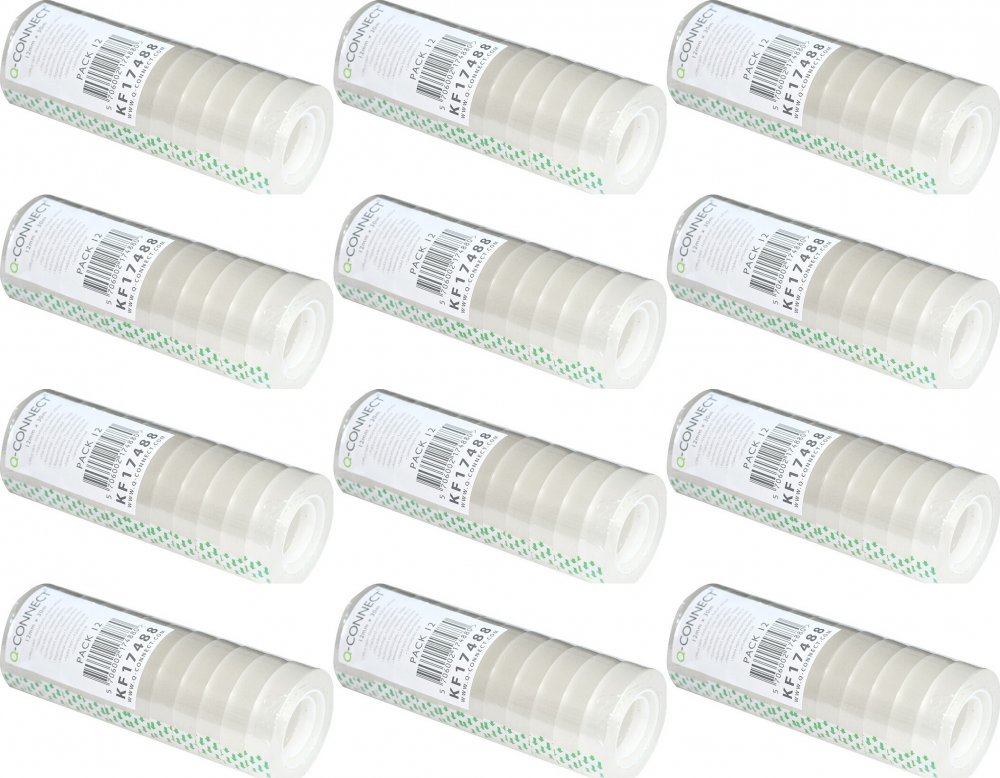 12x Taśma klejąca Q-Connect, 12mmx30m, 12 sztuk, przezroczysty