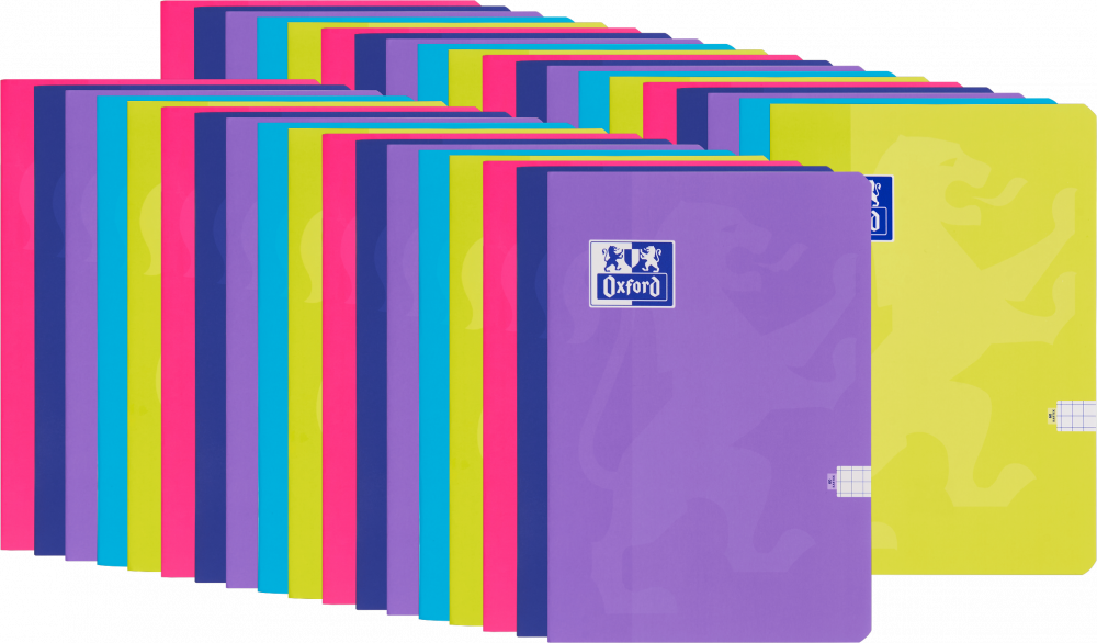 50x Zeszyt w kratkę Oxford Touch, A5, miękka oprawa, 60 kartek, mix kolorów