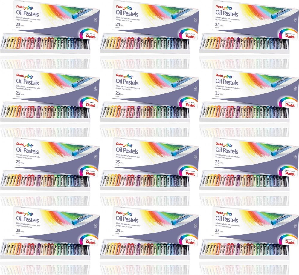 12x Pastele olejne Pentel, 25 kolorów
