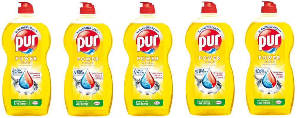 5x Płyn do naczyń Pur Power Lemon, cytryna, 1.2l