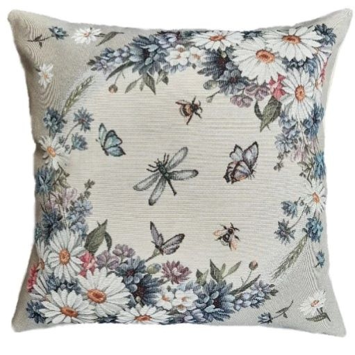 Poszewka na poduszkę 40x40cm Białe Margerytki Chenille