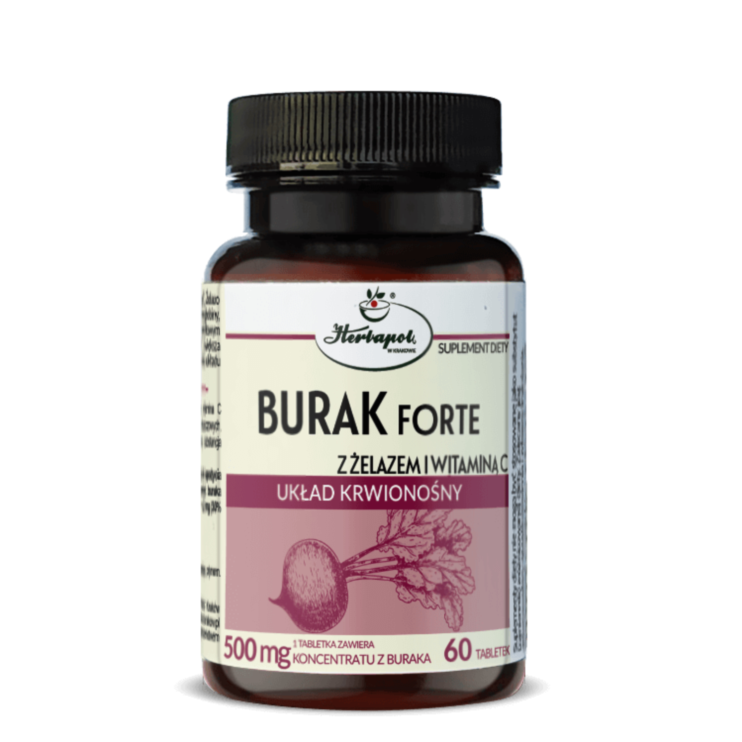Herbapol kraków burak forte, żelazo i witamina c, 60 tabletek