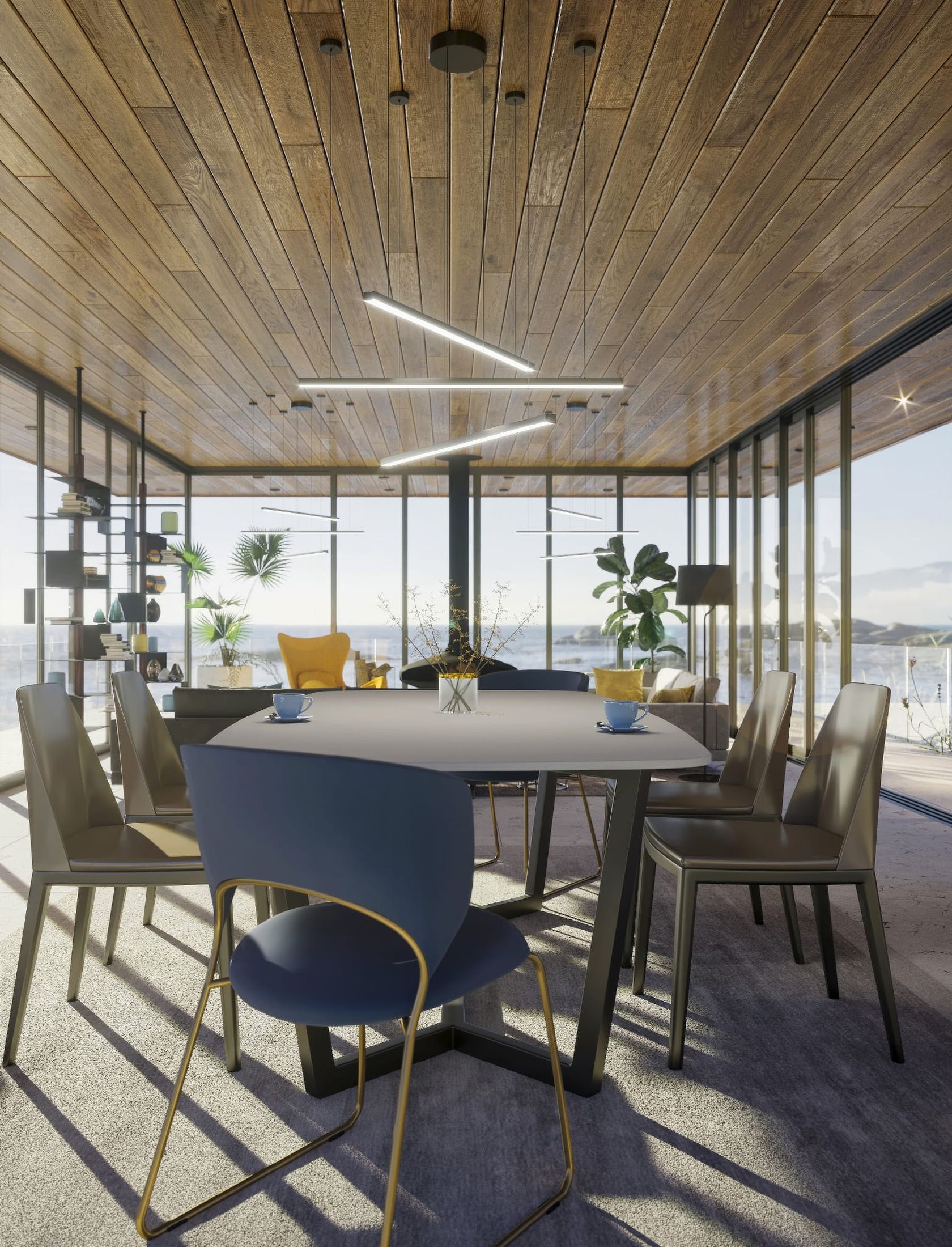 MaxLight Trio lampa wisząca 3x12W ściemniana czarna P0311D