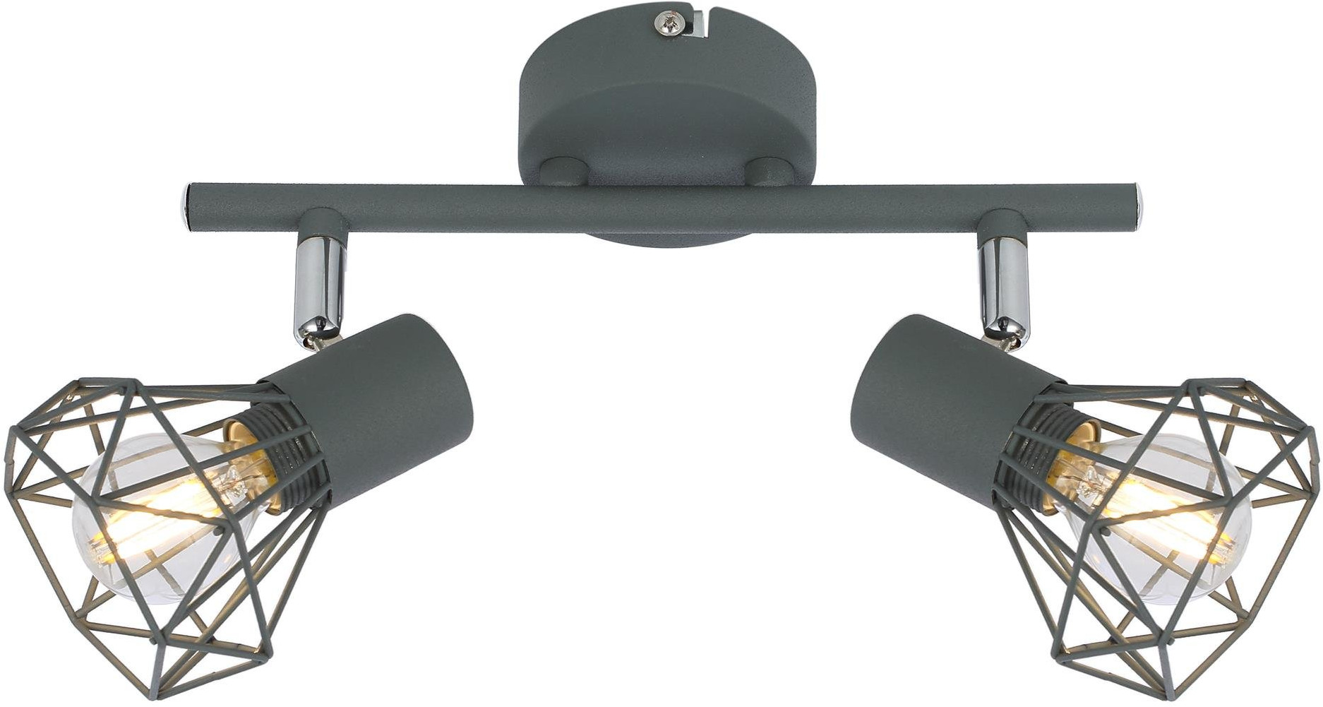 Candellux Verve lampa podsufitowa 2x40W szary mat 92-60976