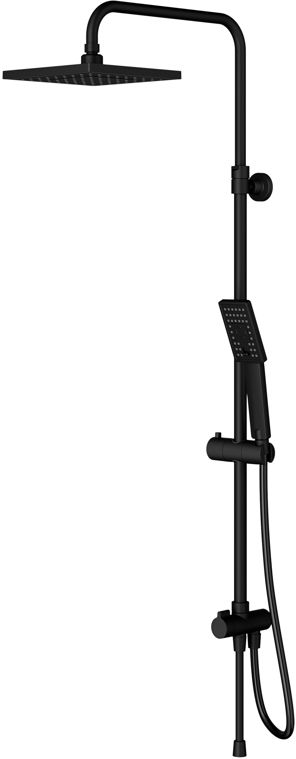 Omnires JimJim zestaw prysznicowy ścienny z deszczownicą 20 cm czarny mat SYSJIMJIMBL - Wysyłka w 24h