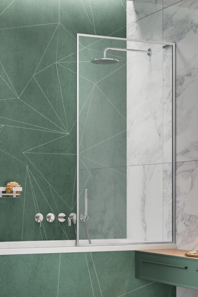 Radaway Modo F SL PNJ II parawan nawannowy 90 cm 1-częściowy chrom połysk/szkło przezroczyste 10406090-01-01R