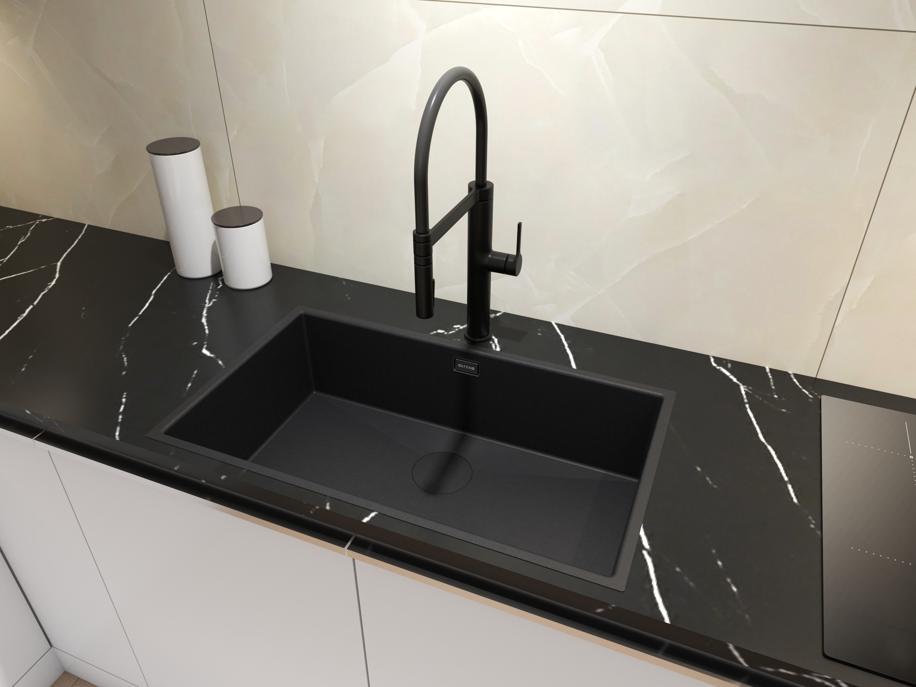 Oltens Hydda zlewozmywak stalowy 76x44 cm 1 komorowy czarny 71105300 - Wysyłka w 24h