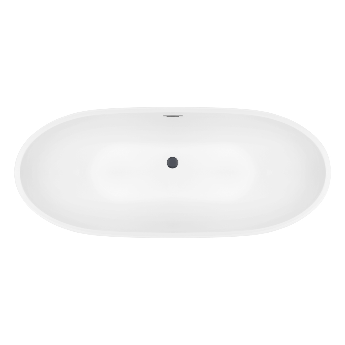 Zestaw Oltens Folda wanna wolnostojąca 170x72 cm owalna z pokrywą korka biały połysk/grafit (12010000, 09002400) - Wysyłka w 24h