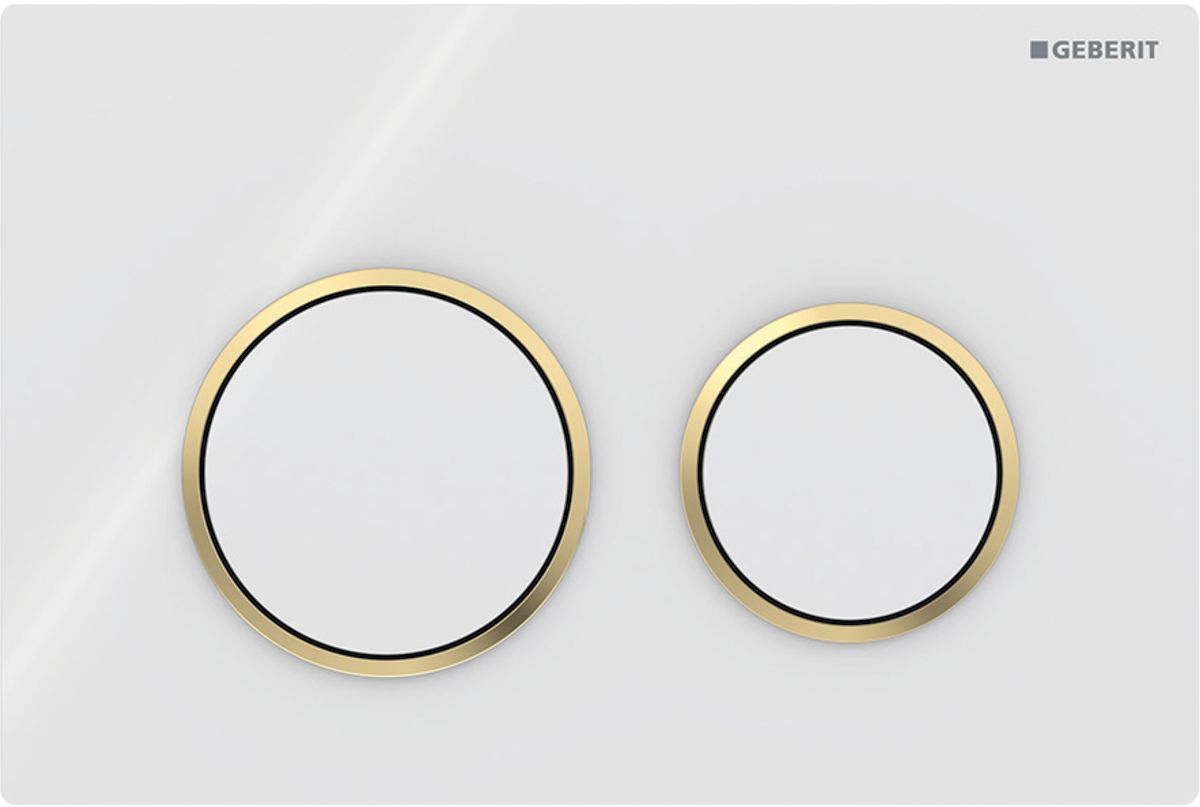 Geberit Omega20 przycisk spłukujący do WC biały-złoty 115.085.KK.1 - Wysyłka w 24h