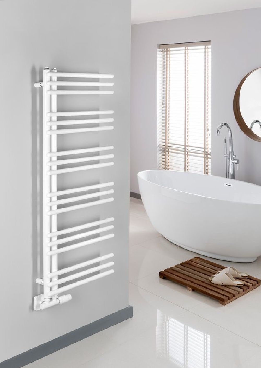 Aqualine Poseidon grzejnik łazienkowy drabinkowy 114x45 cm biały PS411
