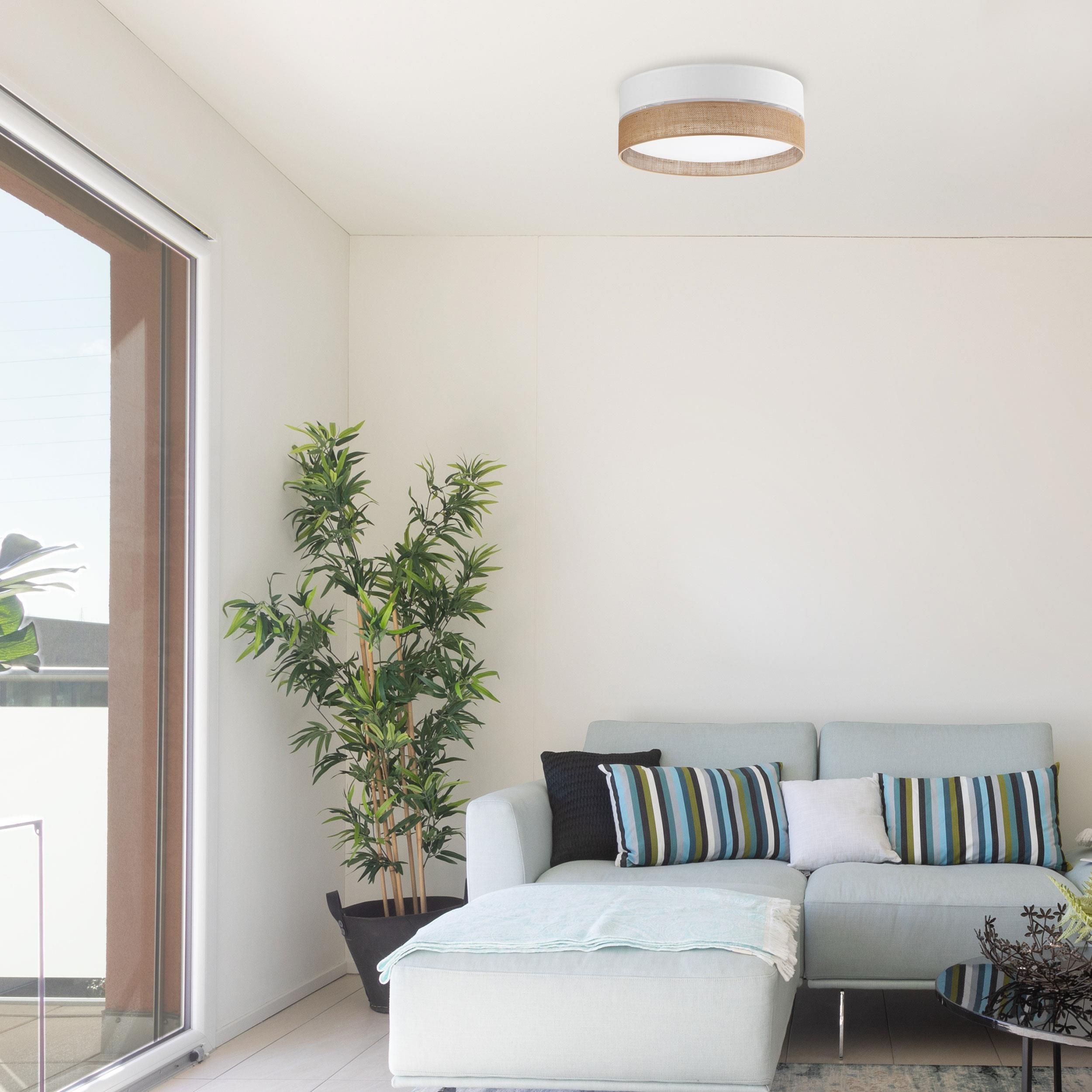 TK Lighting Linobianco plafon 3x15W biały/brązowy 6577 - Wysyłka w 24h