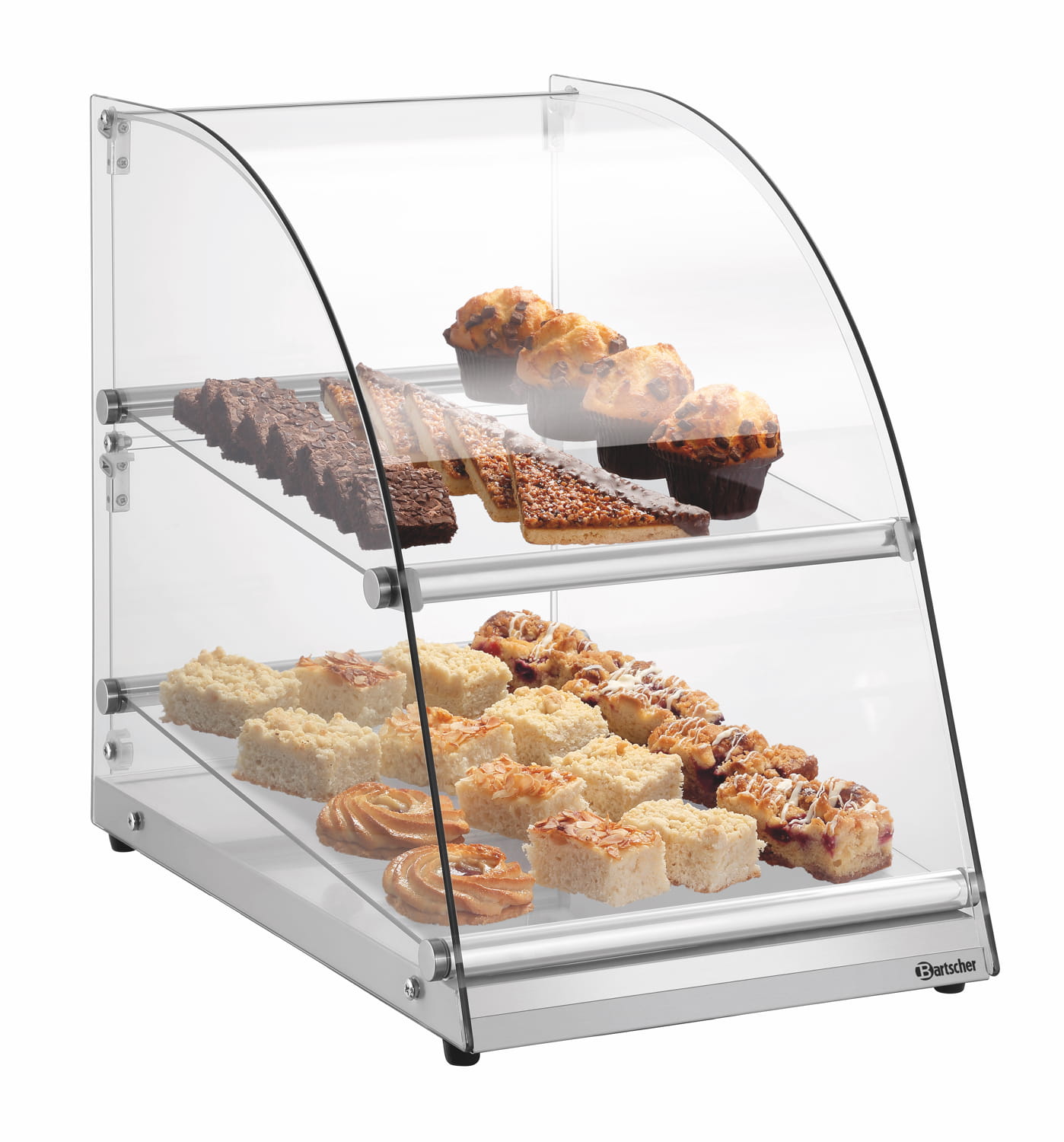 Witryna bufetowa, szklana z 2 półkami Bartscher