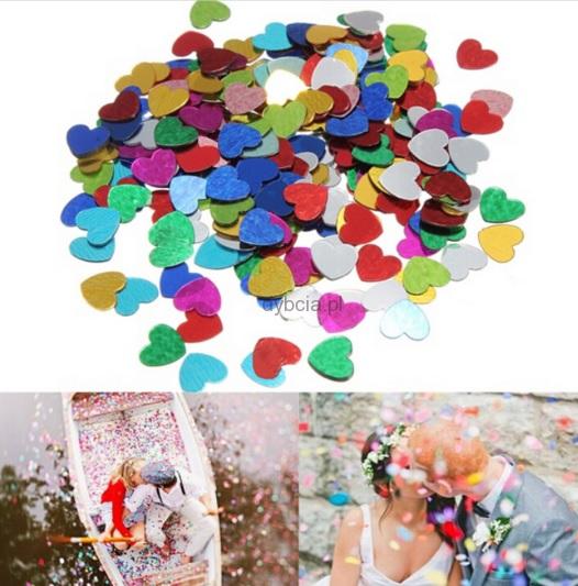200szt Multicolor dekoracja serduszka Konfetti Ślubne