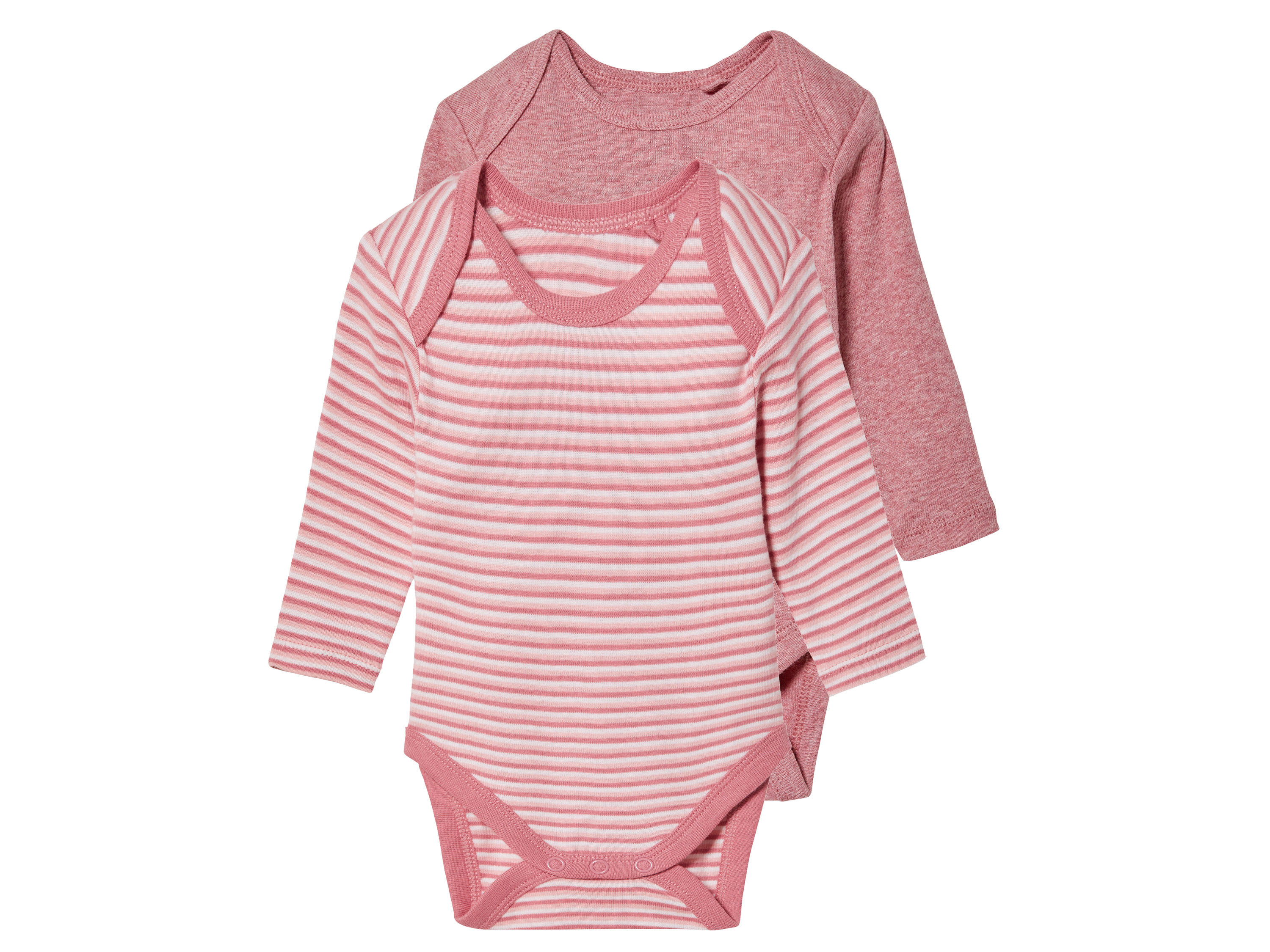 lupilu Body niemowlęce z bawełny organicznej, 2 sztuki 62/68, Różowy/paski