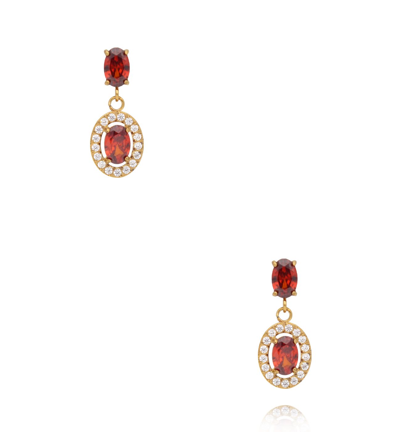 Kolczyki z czerwonymi i transparentnymi kryształami KSS2190