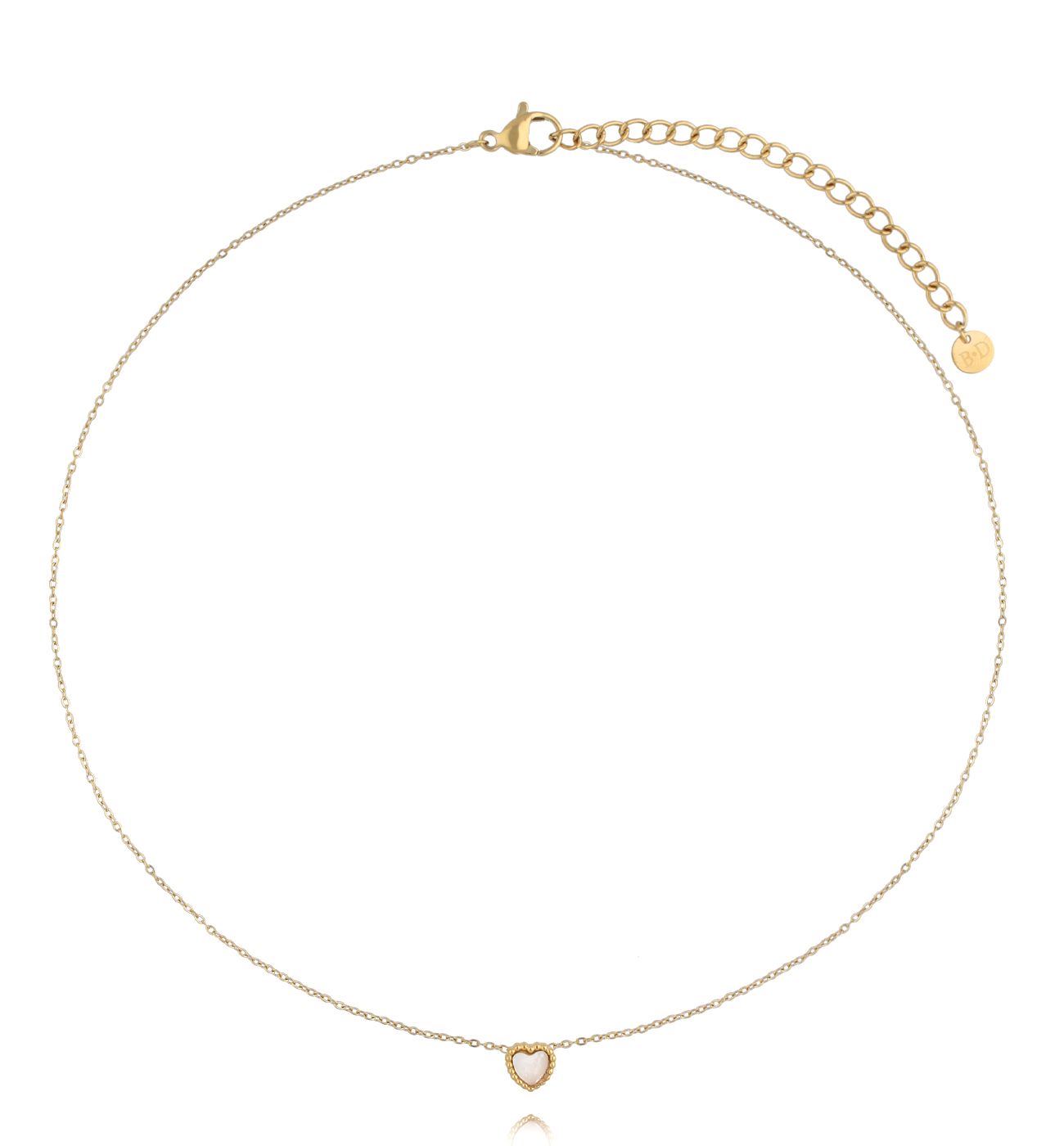 Naszyjnik z sercem z masy perłowej NSY0771