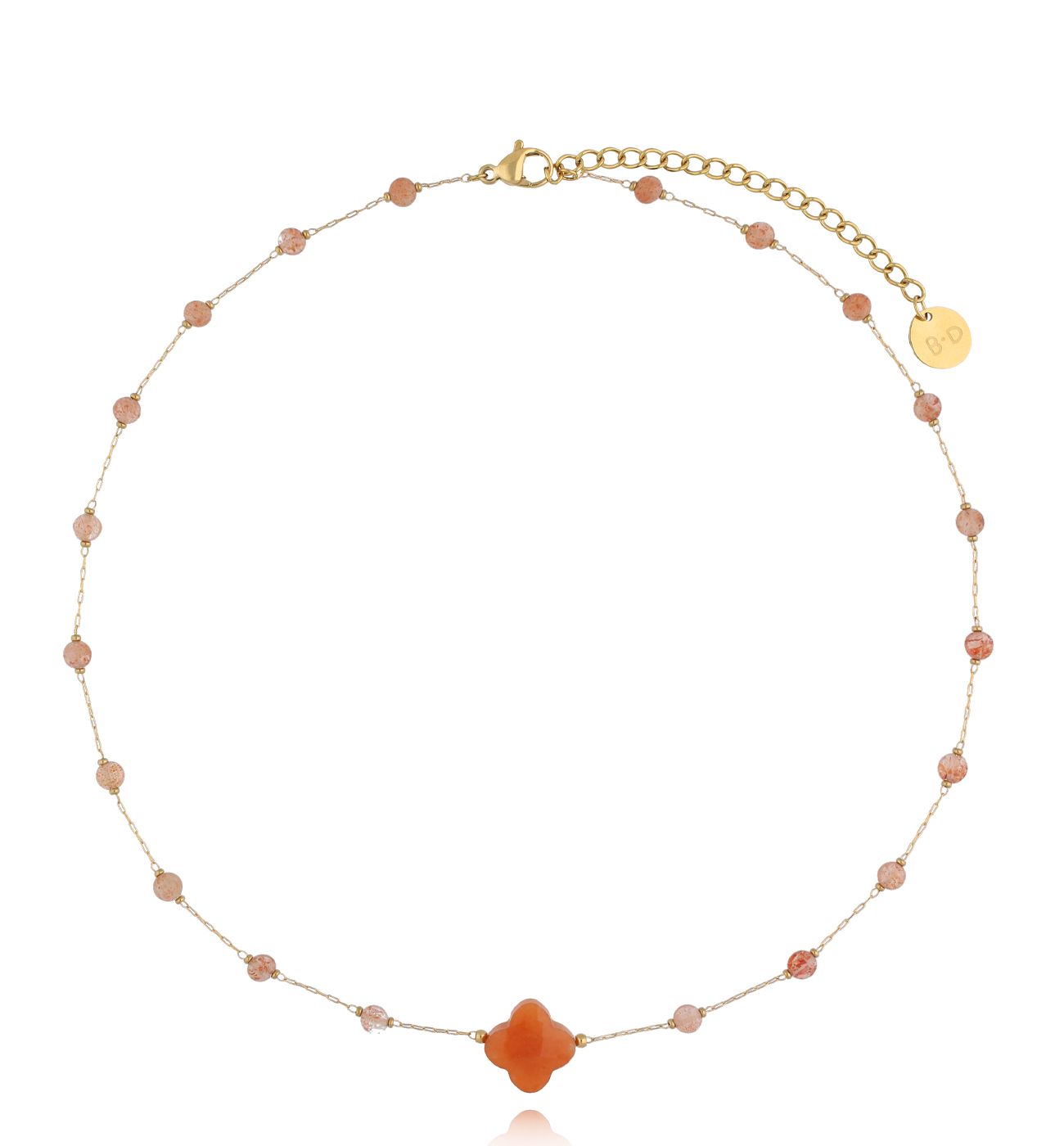 Naszyjnik z koniczynką i agatami - By Dziubeka