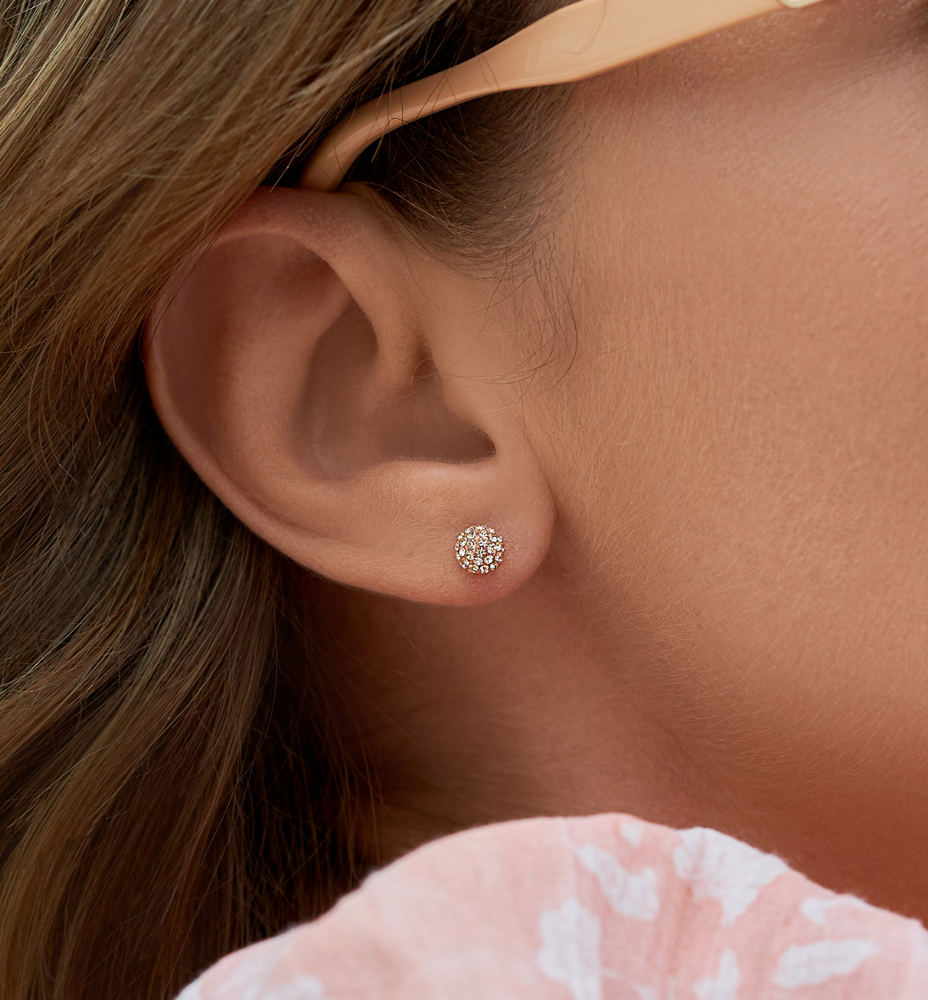 Kolczyki z cyrkoniami złote okrągłe Diamants KSA1098