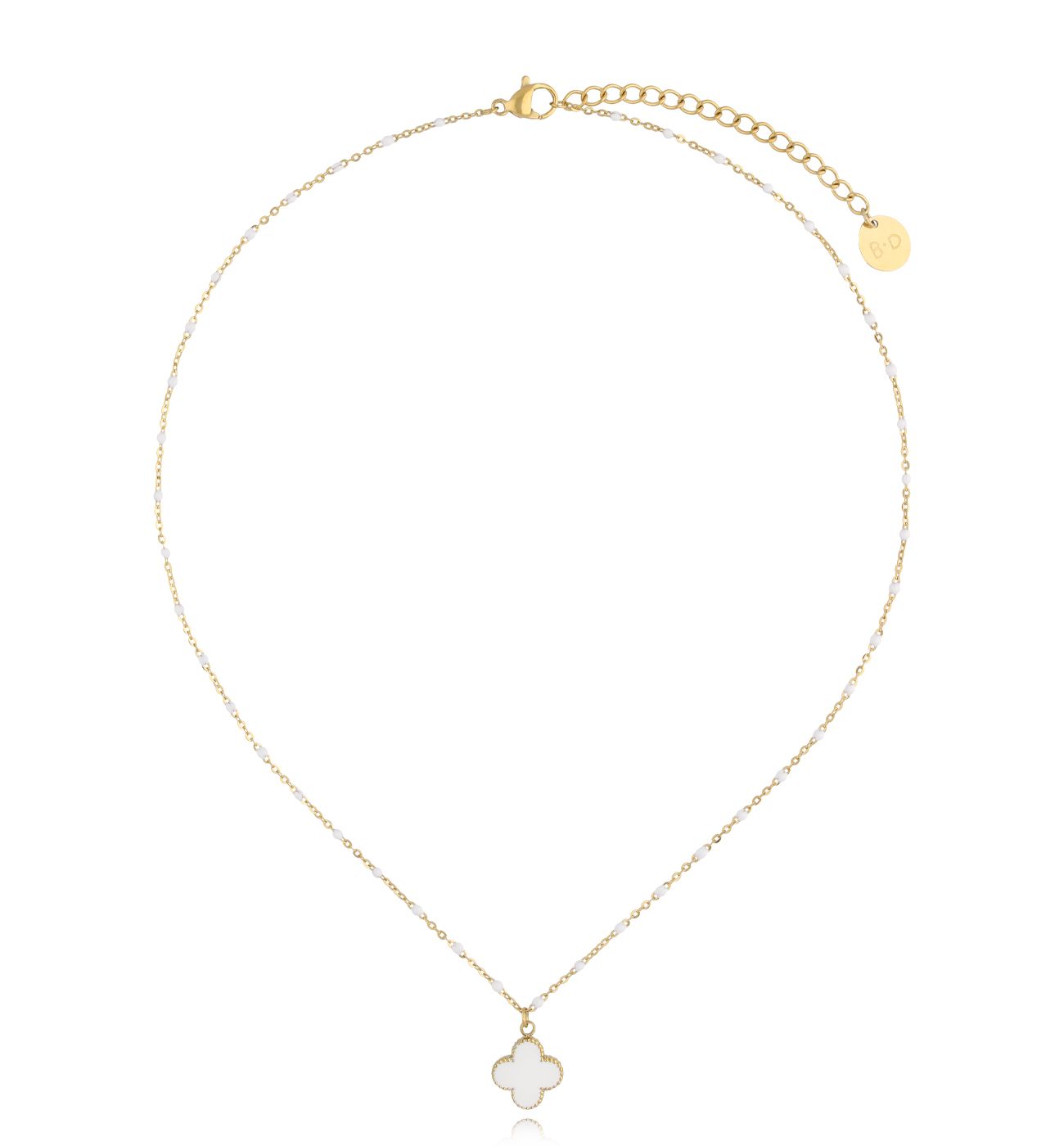 Naszyjnik z białą koniczynką Pequeño Trébol NSY0176