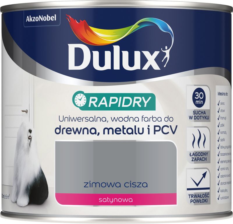Emalia akrylowa Dulux Rapidry zimowa cisza 0,4 l