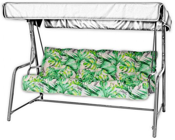 Poduszka na huśtawkę ogrodową AMPO 150 cm zielony beżowy 1 szt.