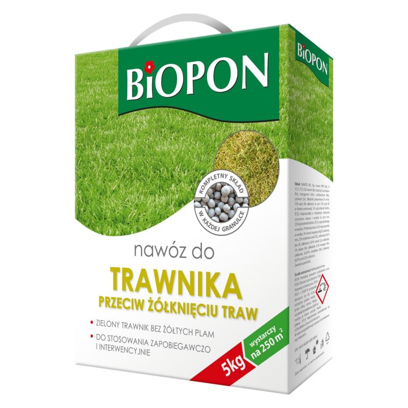 Nawóz Biopon Do Trawnika Przeciw Żółknięciu 5 Kg Granulat 1 Szt.
