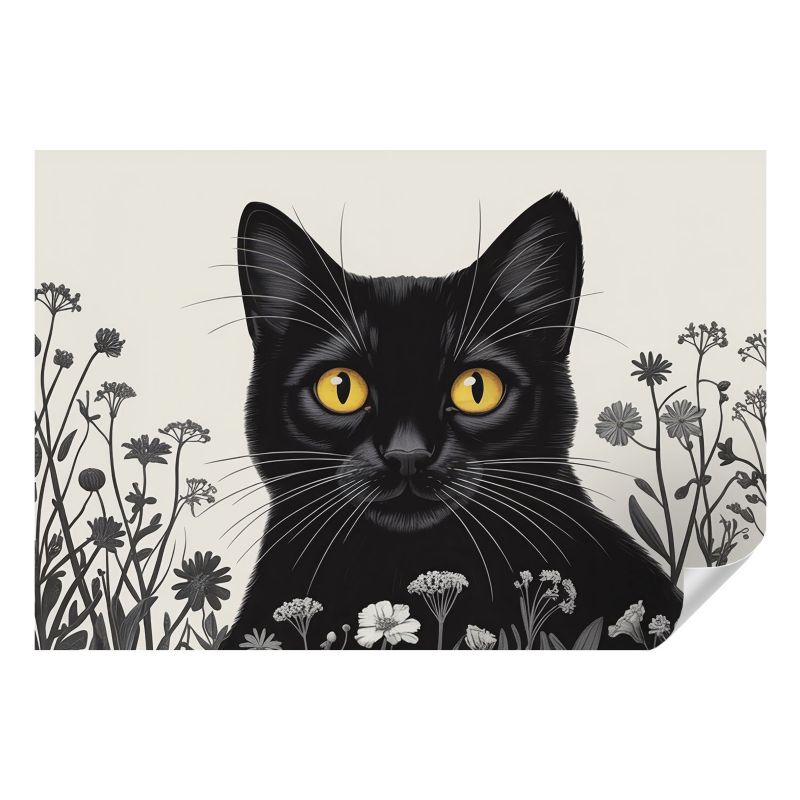 Fototapeta samoprzylepna Wallfluent 152x104 cm Kwiaty kot Dla Miłośników Kotów I Przyrody 1 szt.