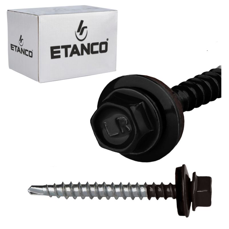 Wkręty farmerskie Etanco GTF2 Z14 malowane RAL 9005 4,8x50 mm 100szt