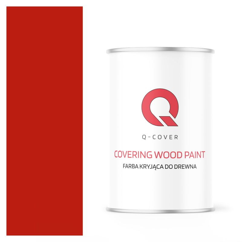 Farba Kryjąca do Drewna Q-Cover Czerwony RAL3020 Półmat 1L