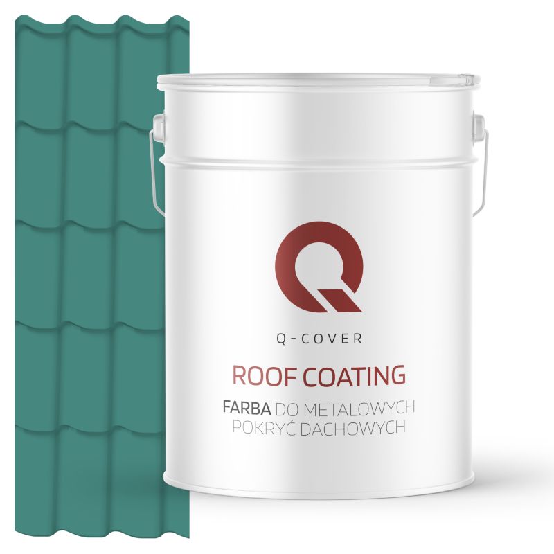 Farba do Metalowych Pokryć Dachowych Q-Cover Turkus miętowy RAL6033 Satyna 10L