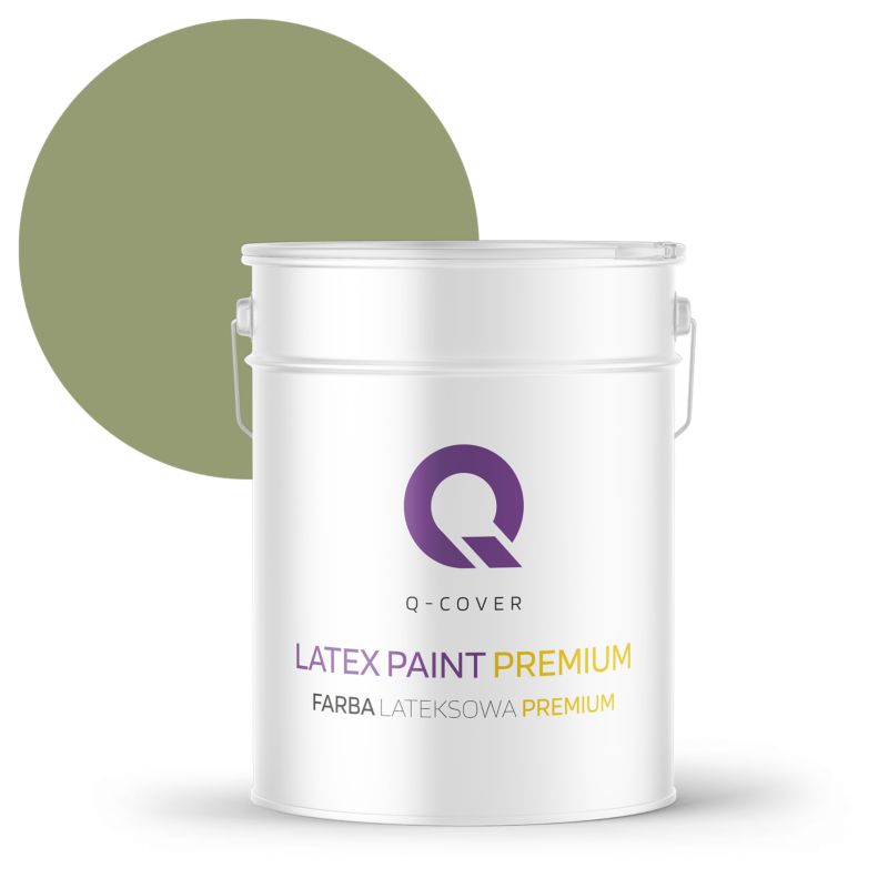 Farba Lateksowa Premium Plamoodporna do Ścian i Sufitów Q-Cover Zgniła zieleń ciemny H2231 Głęboki Mat 10L