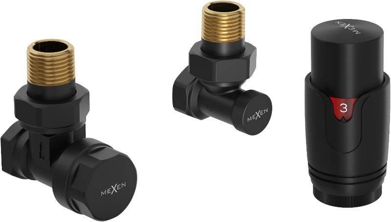 Zestaw termostatyczny kątowy Mexen G00 czarny W901-900-70 1 szt.