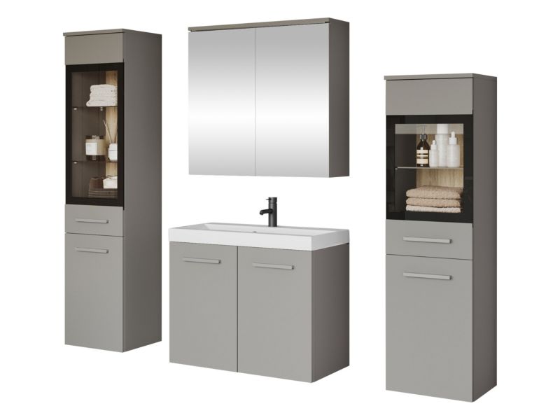 Meble łazienkowe MIRJAN 24 Madrit II szary pallad 1 kpl.